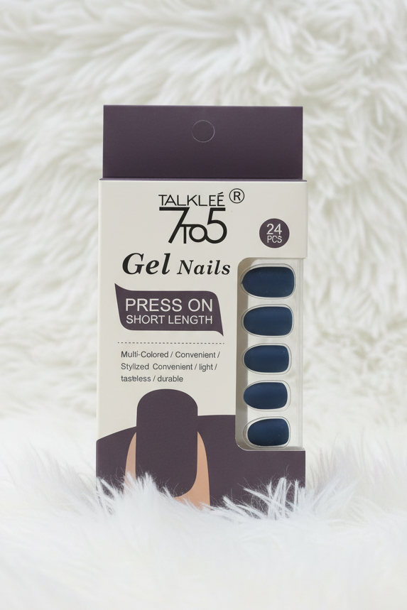 TalkTee 7to5 Gel Nails – Royal Blue Matte (24 Pieces)