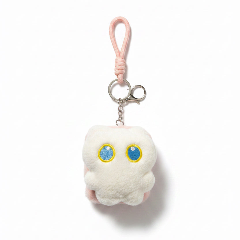 Cute Cat Plushie Mirror Bag Charm 😸🪞✨White and Pink