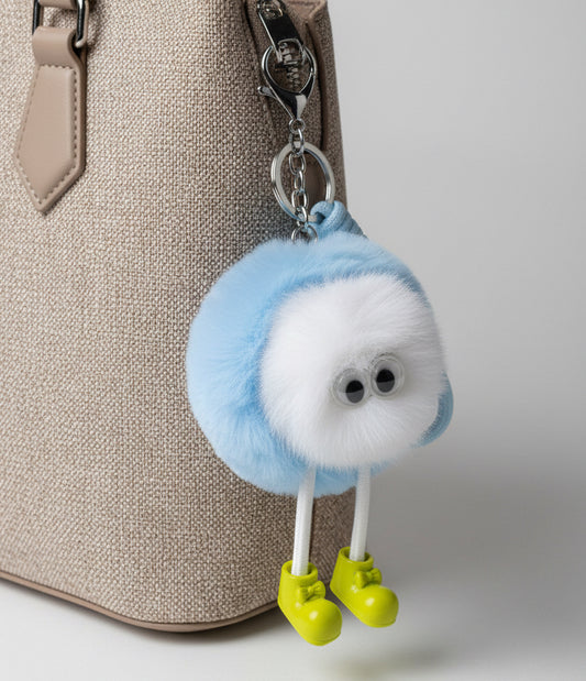 Cloudy the Blueberry Puff ☁️🩵 - Bag Charm with Mirror ☁️🩵