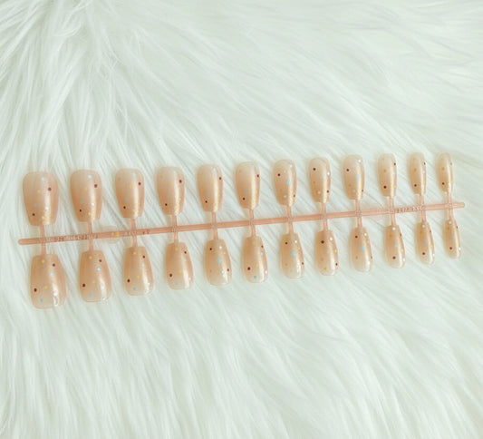 Miss Rose - Nude Polka Nails - 24 Pieces