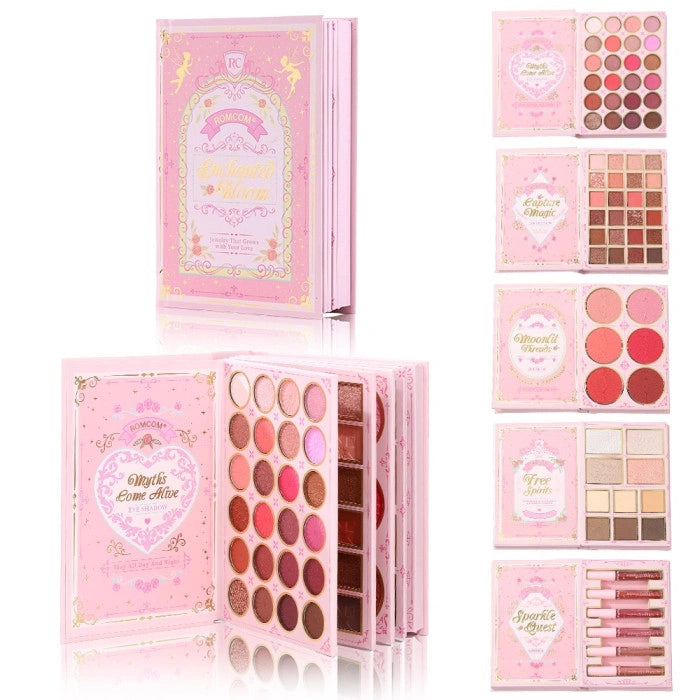 Romcom Enchanted Bloom Makeup Book Palette – All-in-One Eyeshadow, Blush, Highlighter, Contour & Lipstick Set