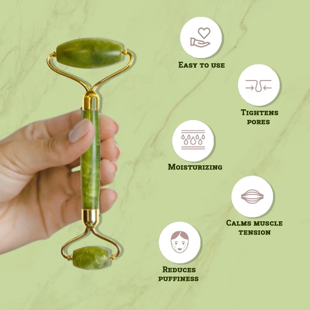 Jade Facial Roller – Dual-Ended Face Massage & Skincare Tool